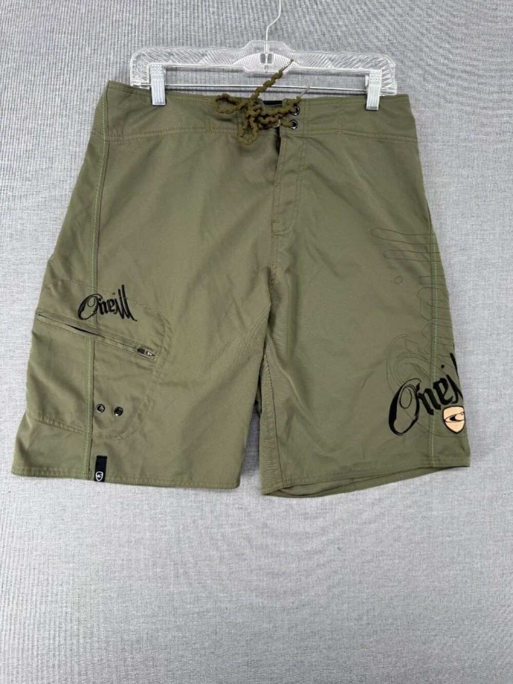 Vtg O’Neill Board Shorts Mens 32 10" Swim Trunks Embroidered Drawstring Y2K